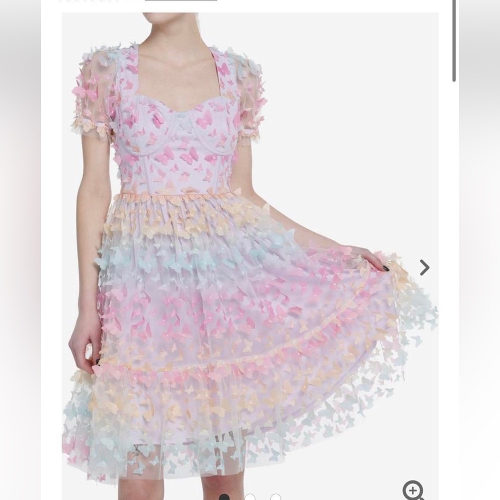 Hot Topic Butterfly Dress Rainbow Ombré Taylor Swift Eras Tour Outfit Lover